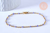 Bracelet ou collier acier doré 14k résine lilas,fourniture créative,chaine doree, bracelet chaîne fine,1.5mm,20.5cm, l'unité G3598-Gingerlily Perles