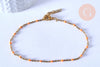 chaine de cheville acier doré 14k résine orange chaine doree, bracelet chaîne fine,création bijou,1.5-2mm,23cm, l'unité G3744-Gingerlily Perles