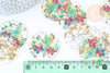 Pendentif rond résine fleur séchée 40mm, pendentif fleurs séchées coloré, création de bijoux originaux, l'unité G5585