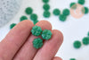 Perles fleur verre vert, perles verre tchèque, perles fleur, verre violet, creation bijou,6x3mm, lot 10 perles G5610