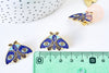 Broche pins papillon oeil protecteur doré émaillé,broche dorée,creation bijoux,décoration veste, 27x21mm,l'unité G5548-Gingerlily Perles