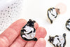 Broche pins chat noir & blanc Ying Yang mystique doré émail noir,broche dorée,creation bijoux,décoration veste, 30x25mm,l'unité G5553-Gingerlily Perles
