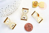 Broche pins sablier vanité oeil protecteur laiton doré émail jaune,broche dorée,creation bijoux,décoration veste, 29.5x16mm,l'unité G5545-Gingerlily Perles