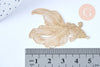 Pendentif estampe filigrane poisson japonais laiton doré clair, Pendentif très fin et léger pour création bijoux, Lot de 2,49 x 31 mm G5238