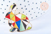 Broche pin's lapin origami doré émail multicolore 34x27mm,broche dorée,creation bijoux,décoration veste,l'unité G6622-Gingerlily Perles