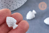 perle porcelaine blanche pomme de pin,perle céramique, fabrication bijoux, céramique blanche, Lot de 10,19mm,G3308