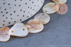 Perle connecteur ovale nacre beige naturelle nacre ,nacre naturelle, coquillage marron,création bijoux, 20-35mm,lot de 5,C038 G6596