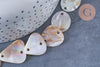 Perle connecteur ovale nacre beige naturelle nacre ,nacre naturelle, coquillage marron,création bijoux, 20-35mm,lot de 5,C038 G6596