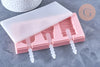 Moule à glace silicone rose, Moule patisserie, moule en silicone pour réaliser des esquimaux,18.2cm l'unité G5106