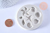 Moules en silicone COQUILLAGES, Moule patisserie, moule en silicone pour réaliser des bijoux avec inclusion en résine,6.7cm l'unité G5096