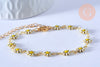 Bracelet laiton et marguerite émaillée, bracelet doré reglable,création bijou laiton doré,sans nickel,18.9cm, l'unité G4855-Gingerlily Perles