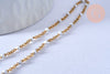 chaine de cheville acier doré 14k résine blanche chaine doree, bracelet chaîne fine,création bijou,1.5-2mm,23cm, l'unité G3659-Gingerlily Perles
