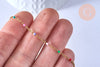 chaine de cheville acier doré 14k résine multicolore chaine doree, bracelet chaîne fine,création bijou,1.5-2mm,23cm, l'unité G3662-Gingerlily Perles