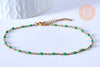 chaine de cheville acier doré 14k résine verte chaine doree, bracelet chaîne fine,création bijou,1.5-2mm,23cm, l'unité G3661-Gingerlily Perles