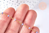 Bracelet ou collier acier doré 14k résine lilas,fourniture créative,chaine doree, bracelet chaîne fine,1.5mm,20.5cm, l'unité G3598-Gingerlily Perles
