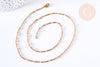 Bracelet ou collier acier doré 14k résine rose,chaine doree, bracelet chaîne fine,création bijou,1.5mm,20.5cm, l'unité G3602-Gingerlily Perles