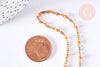 Bracelet ou collier acier doré 14k résine orange, chaine doree, bracelet chaîne fine,création bijou,1.5mm,20.5cm, l'unité G3709-Gingerlily Perles