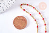 Bracelet ou collier acier doré 14k résine rouge, chaine doree, bracelet chaîne fine,création bijou,1.5mm,20.5cm, l'unité G3599-Gingerlily Perles