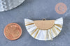 Pendentif large pompon fil raphia naturel blanc or,pendentif naturel en raphia et fil d'or,47mm, lot de 2, G4136