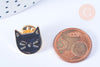 Broche pins chat noir doré émail 14mm,broche dorée,creation bijoux,décoration veste,l'unité G6627-Gingerlily Perles