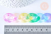 Grosse Chaine acrylique multicolore pastel plastique 20.5x30mm,perle acétate, création bijoux,chaine plastique, le mètre G6281