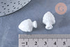 perle porcelaine blanche pomme de pin,perle céramique, fabrication bijoux, céramique blanche, Lot de 10,19mm,G3308