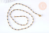 Bracelet ou collier acier doré 14k résine noire,chaine doree, bracelet chaîne fine,création bijou,1.5mm,20.5cm, l'unité,G3382-Gingerlily Perles