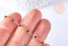 Bracelet ou collier acier doré 14k résine noire,chaine doree, bracelet chaîne fine,création bijou,1.5mm,20.5cm, l'unité,G3382-Gingerlily Perles