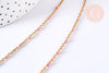 Bracelet ou collier acier doré 14k résine rose,chaine doree, bracelet chaîne fine,création bijou,1.5mm,20.5cm, l'unité G3602-Gingerlily Perles