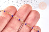 Bracelet ou collier acier doré 14k résine violet,fourniture créative,chaine doree, bracelet chaîne fine,1.5mm,20.5cm, l'unité G3601-Gingerlily Perles