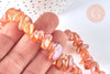 perle nuggets quartz orange irisé perle ronde,perle quartz naturel,perle pierre, création bijoux, fil de 37cm,10-23mm G5885