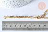 Bracelet réglable maille trombone fantaisie or acier 14k 14.5cm, création de bijoux sans nickel, bracelet or acier inoxydable, l'unité G5972-Gingerlily Perles