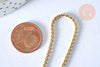 chaine cheville acier doré 14k chaine torsadée, bracelet chaîne fine,création bijou,1.5-2mm,19.5cm, l'unité G5358