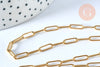 Chaine acier doré maille rectangle,chaine collier inoxydable,création bijoux,chaine large,10x3.5mm,chaine complète, l'unité G4819