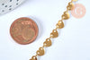 Chaine complète acier dorée 14k cœur,chaine fantaisie ,sans nickel,chaine fantaisie acier doré,chaine complète,6.5mm,42.5cm,l'unité G5356-Gingerlily Perles