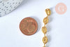 Bracelet ajustable acier doré 14k grain de café 23cm, création bijoux sans nickel, bracelet or acier inoxydable, l'unité G5964-Gingerlily Perles