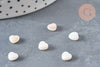 Perles coeur nacre blanche 6mm, création de bijoux en matière naturelle, le fil de 37cm, G6817