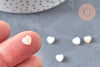 Perles coeur nacre blanche 6mm, création de bijoux en matière naturelle, le fil de 37cm, G6817