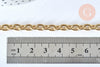 Chaine acier dorée 14 carats forçat texturée 7x5.5mm,chaine acier inoxydable pour création bijoux, 1 metre, G6781