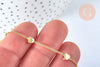 Chaine satellite coeur laiton doré 18 carats 4.5x1mm,chaine dorée pour création bijoux, 1 metre, G6783