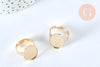 Support bague réglable support cabochon ovale 18x13mm acier doré 17mm, creation bijoux,bague sans nickel acier inoxydable, l'unité G6801-Gingerlily Perles