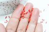 perles rocaille verre rectangle rouge, perle carré création bracelet, perle tila, 2mm,2 trous, Les 50 (1.2 Gr) G4611