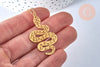 Collier acier doré 14k serpent,chaine fantaisie acier inoxydable,chaine collier sans nickel,collier serpent ,acier doré,45cm G5679-Gingerlily Perles