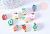 Perle polymère fruits multicolore, des perles colorées et estivales pour créer des bijoux fantaisie DIY, 12x10mm, les 50 G5029