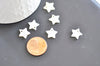Charm etoile nacre blanche naturelle, pendentif étoile,étoile nacre, coquillage blanc, création bijoux, 12mm, lot de 10 -G144