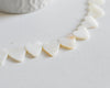 Charm coeur nacre blanche naturelle, pendentif coeur, coquillage blanc, création bijoux, 13mm, lot de 5- G1073