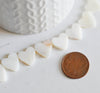 Charm coeur nacre blanche naturelle, pendentif coeur, coquillage blanc, création bijoux, 13mm, lot de 5- G1073