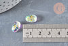 Perle scarabé verre transparent facettée cristal AB 12mm, fournitures pour créations de bijoux DIY, l'unité G6833