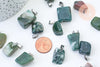 Pendentif agate indienne naturelle support acier,Pendentif bijoux pierre naturelle, ,création bijoux pierre,35mm G5506