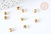 Caches perles à écraser en acier inoxydable 304 doré, création de bijoux acier, lot de 5 G7324-Gingerlily Perles
